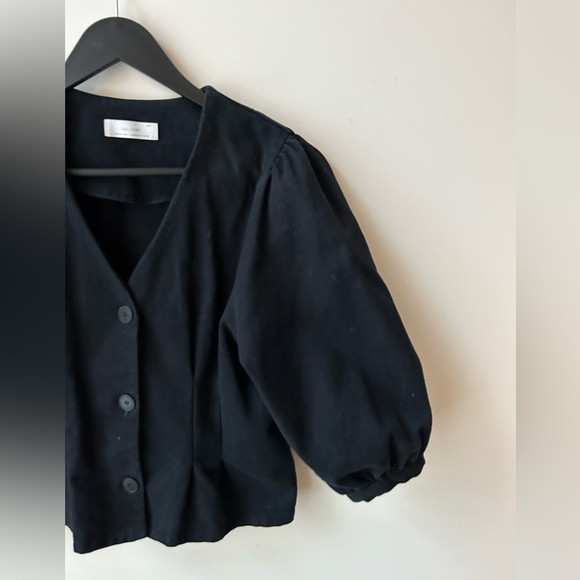 Oak+Fort puffy shoulder cropped blazer - Picture 2 of 11